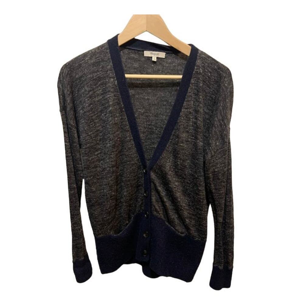 Madewell Cardigan Sweater in Navy Blue and Gray Men's Medium. EUC